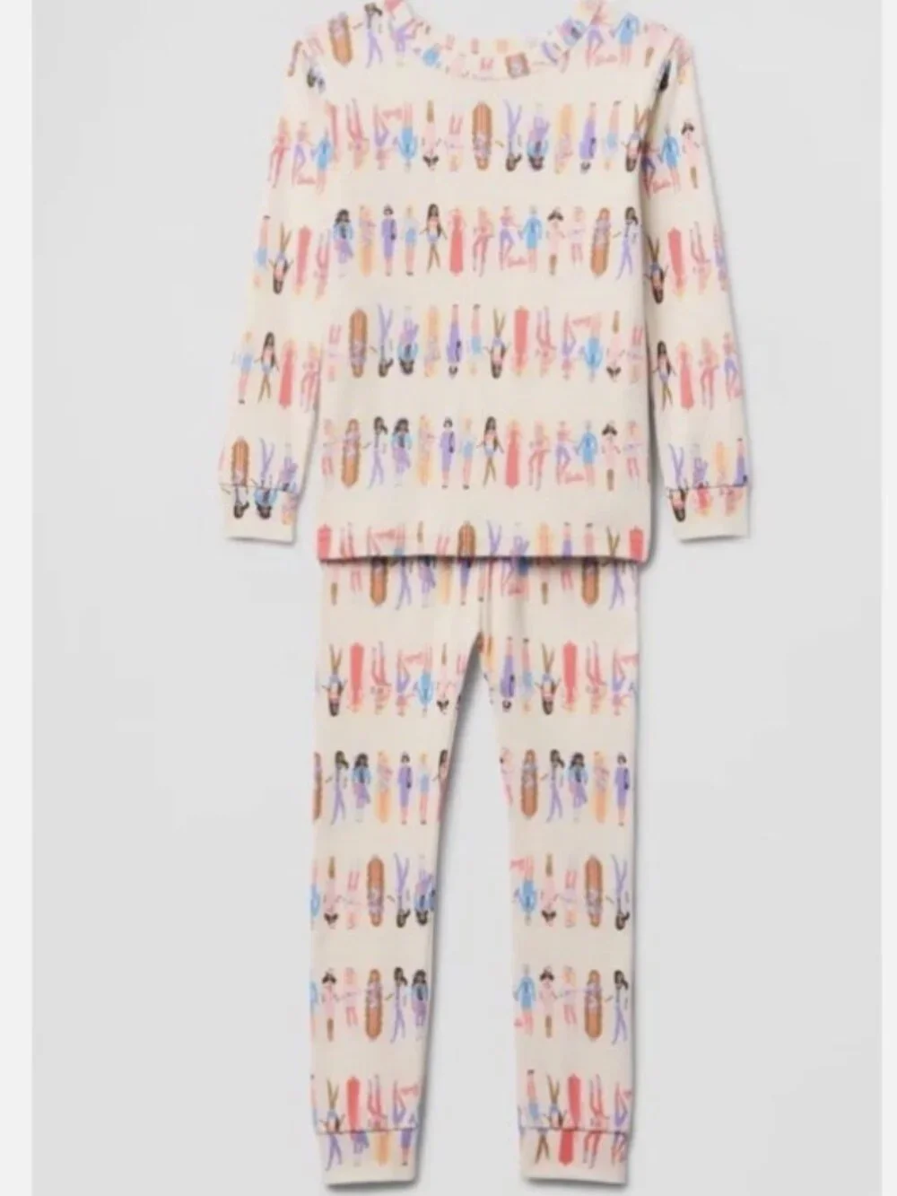 BabyGap Gap Kids Barbie 2 Piece Pajama Set Girls 6-12m Multicolor white NIP